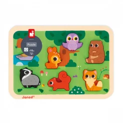 Puzzle en bois chunky animaux de la forêt 7 pièces