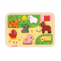 Puzzle en bois chunky animaux de la ferme 7 pièces