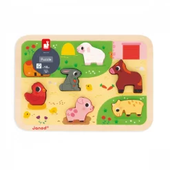 Puzzle en bois chunky animaux de la ferme 7 pièces
