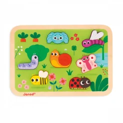 Puzzle en bois chunky animaux du jardin 7 pièces
