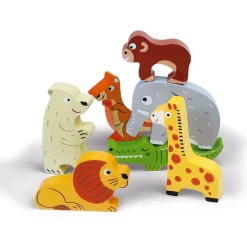 Puzzle en bois chunky animaux du zoo 7 pièces