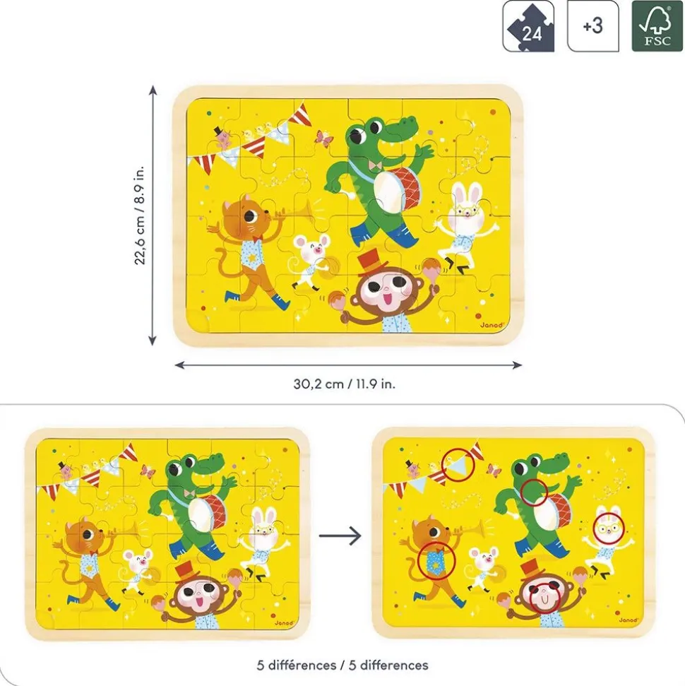 Puzzle en bois 24 pièces c'est la fête