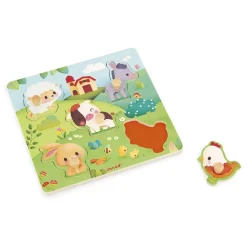 Puzzle en bois premier âge ferme 5 pièces