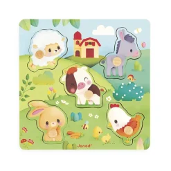 Puzzle en bois premier âge ferme 5 pièces