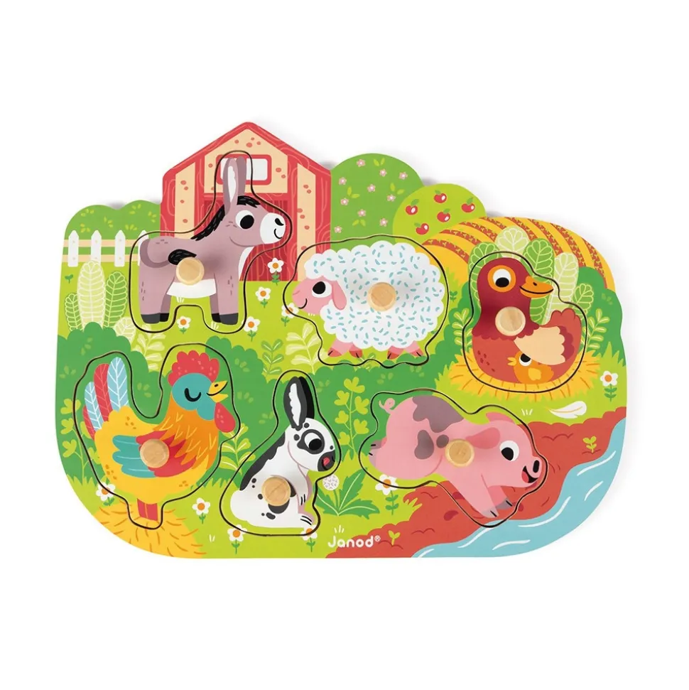 Puzzle en bois premier âge happy farm