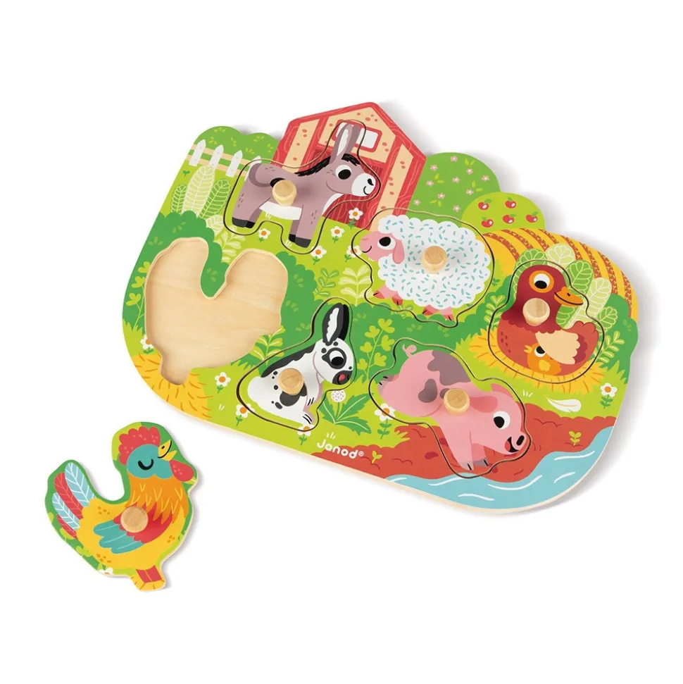 Puzzle en bois premier âge happy farm