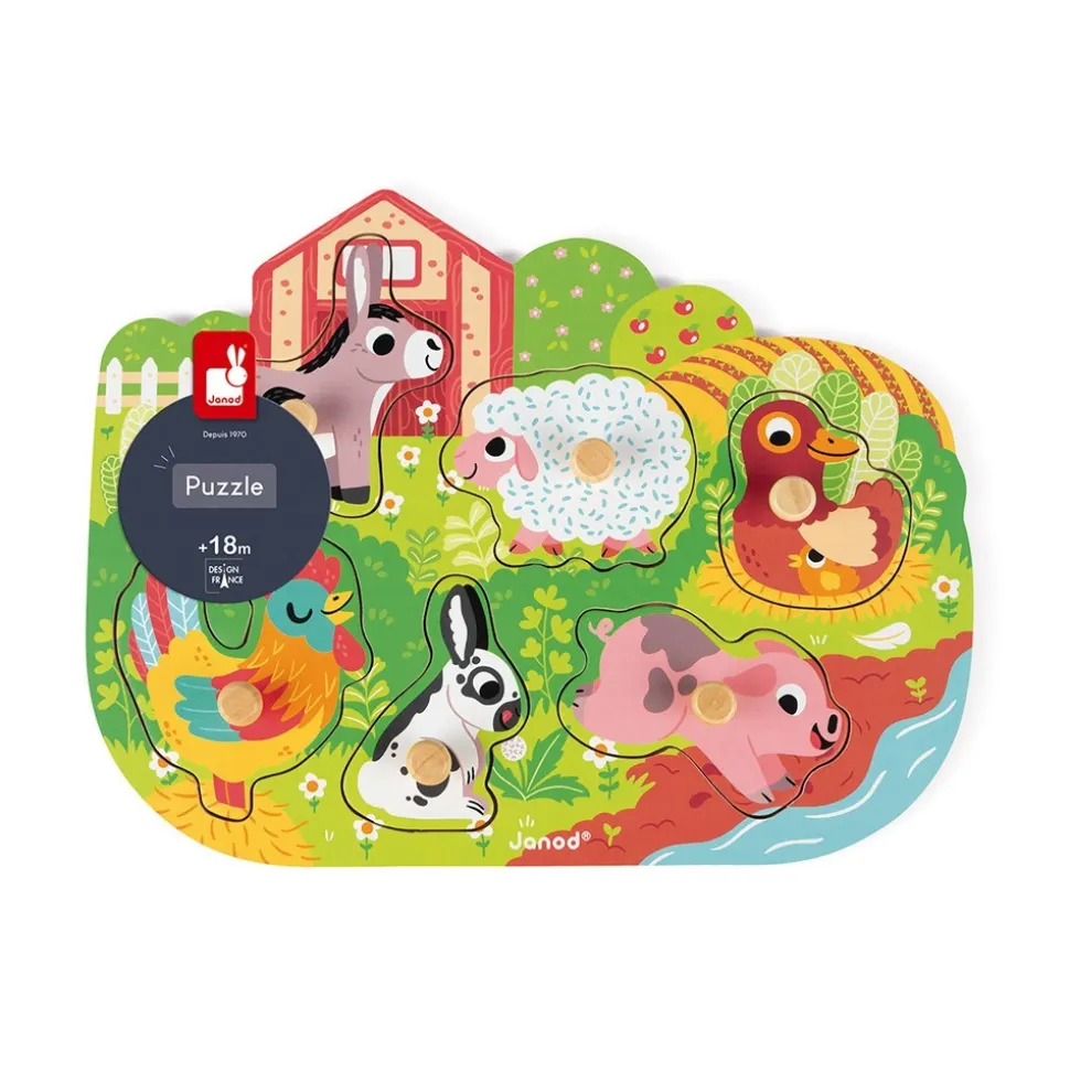Puzzle en bois premier âge happy farm