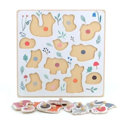 Puzzle encastrement en bois les animaux de la forêt