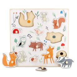 Puzzle encastrement en bois les animaux de la forêt