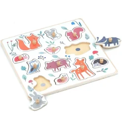 Puzzle encastrement en bois les animaux de la forêt