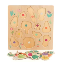 Puzzle encastrement en bois légumes du jardin