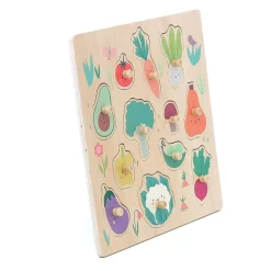 Puzzle encastrement en bois légumes du jardin