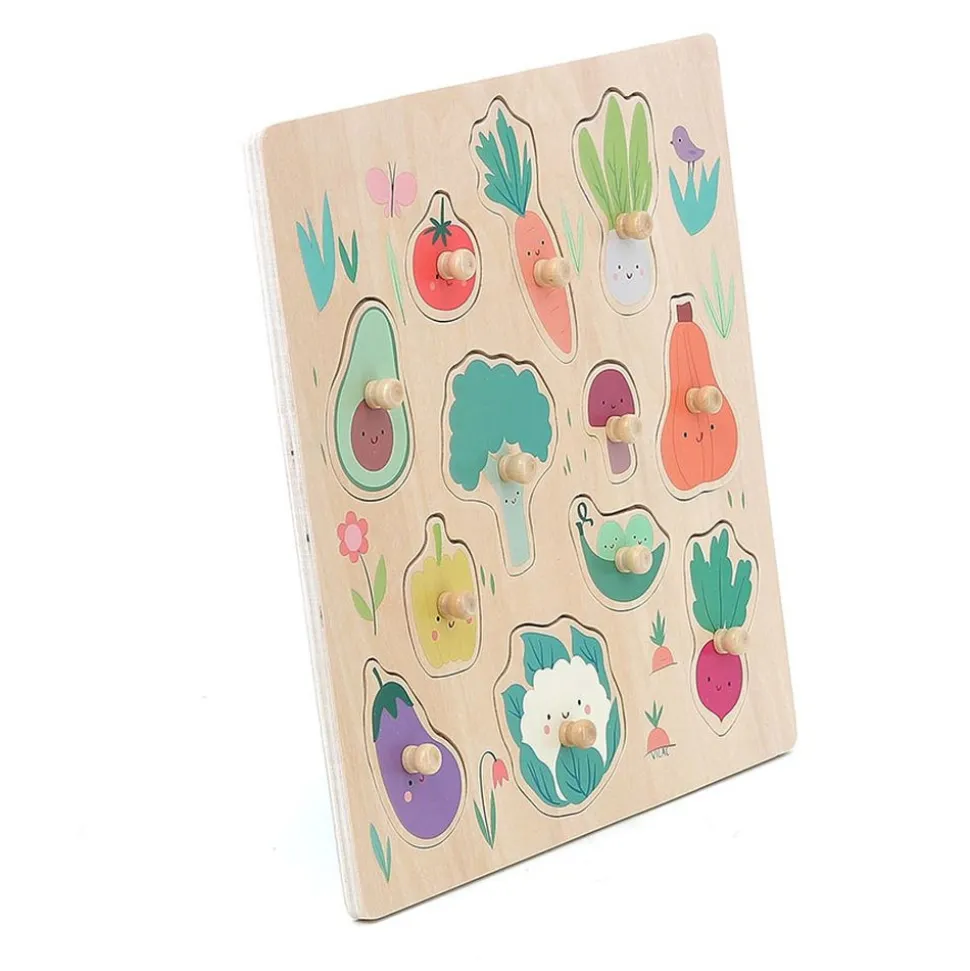 Puzzle encastrement en bois légumes du jardin