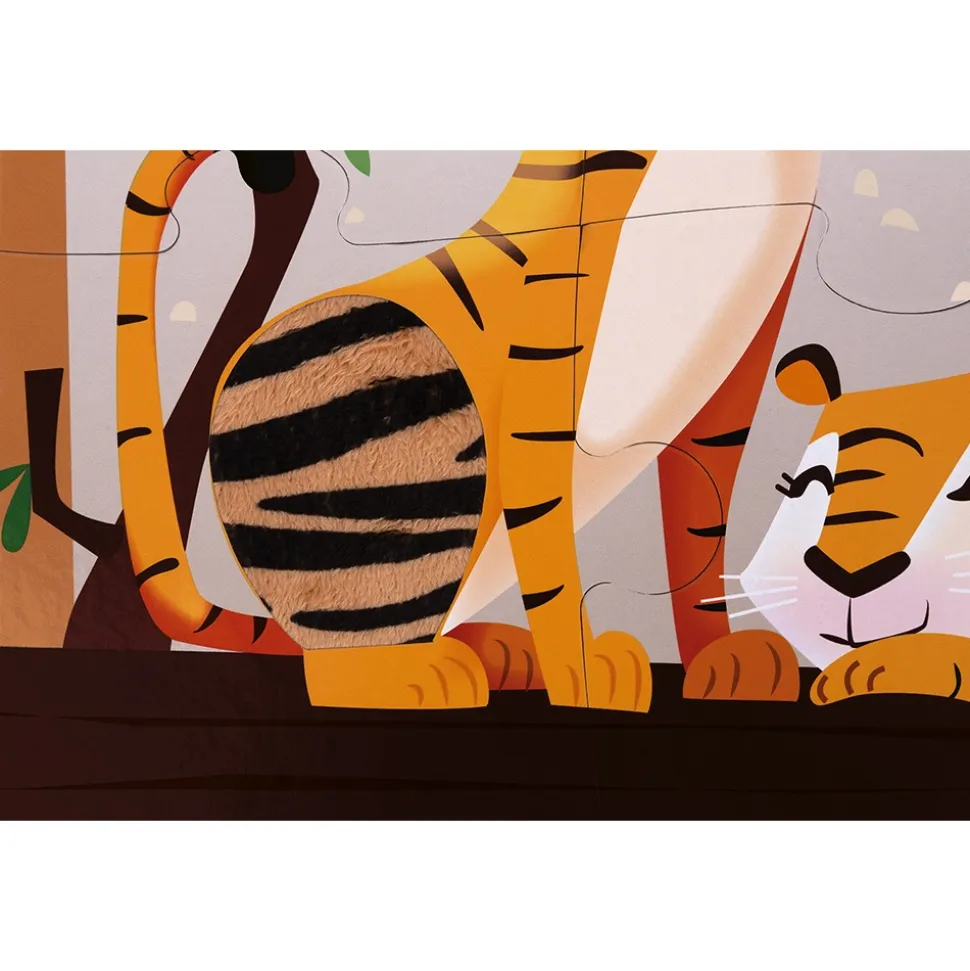 Puzzle enfant tactile journée au zoo 20 pièces