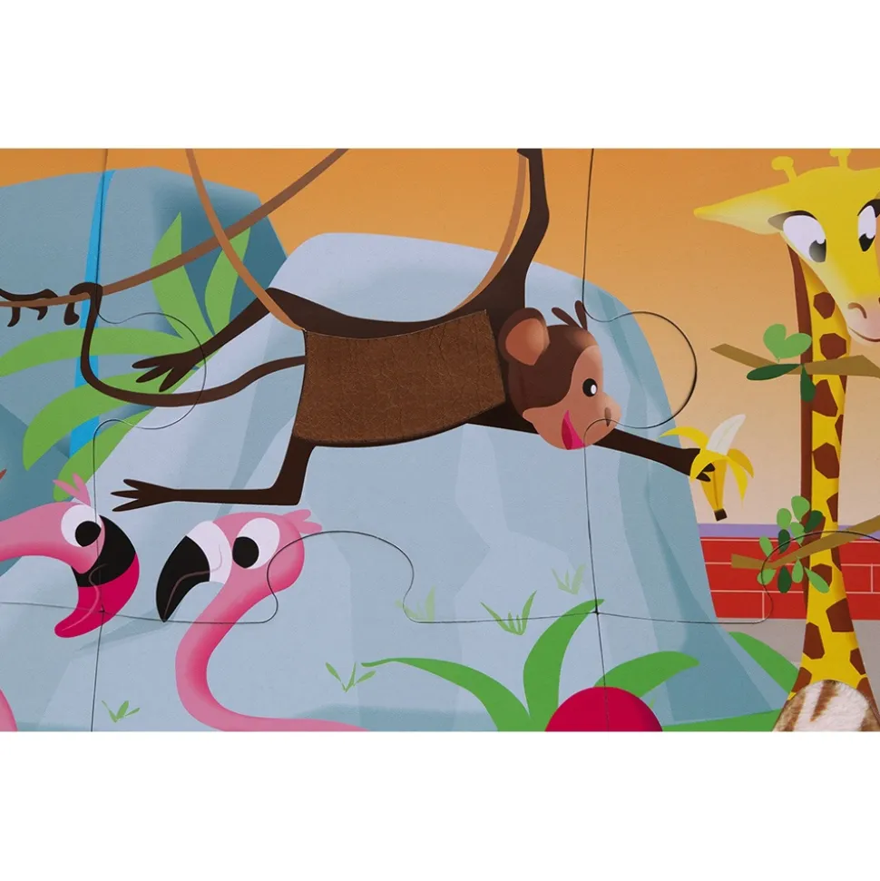 Puzzle enfant tactile journée au zoo 20 pièces