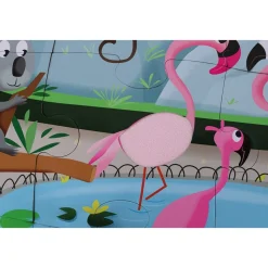Puzzle enfant tactile journée au zoo 20 pièces