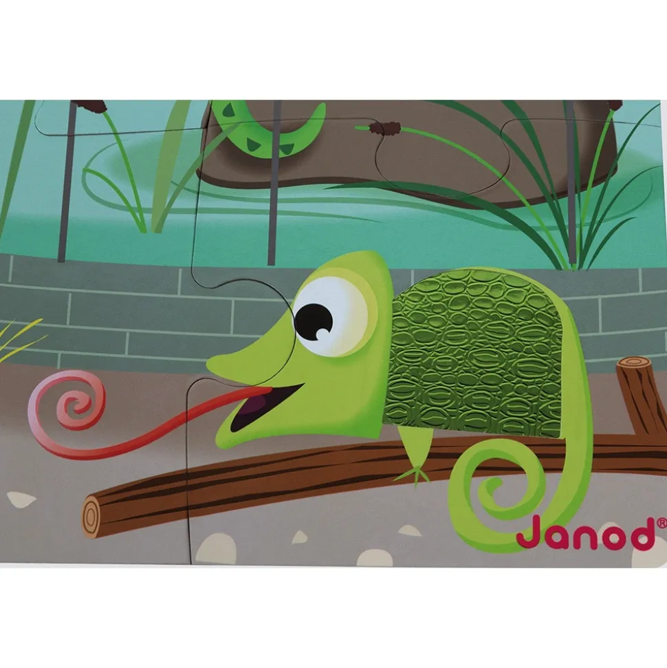 Puzzle enfant tactile journée au zoo 20 pièces