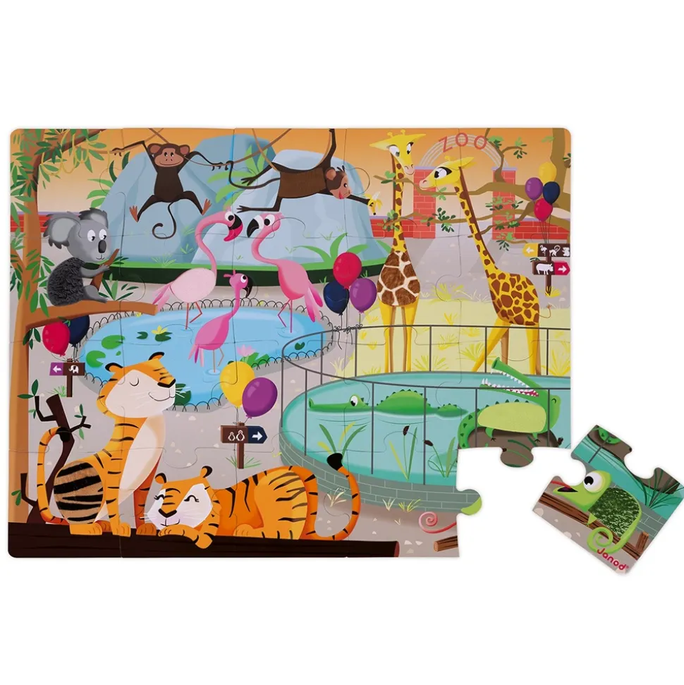 Puzzle enfant tactile journée au zoo 20 pièces