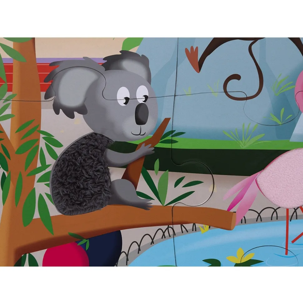 Puzzle enfant tactile journée au zoo 20 pièces