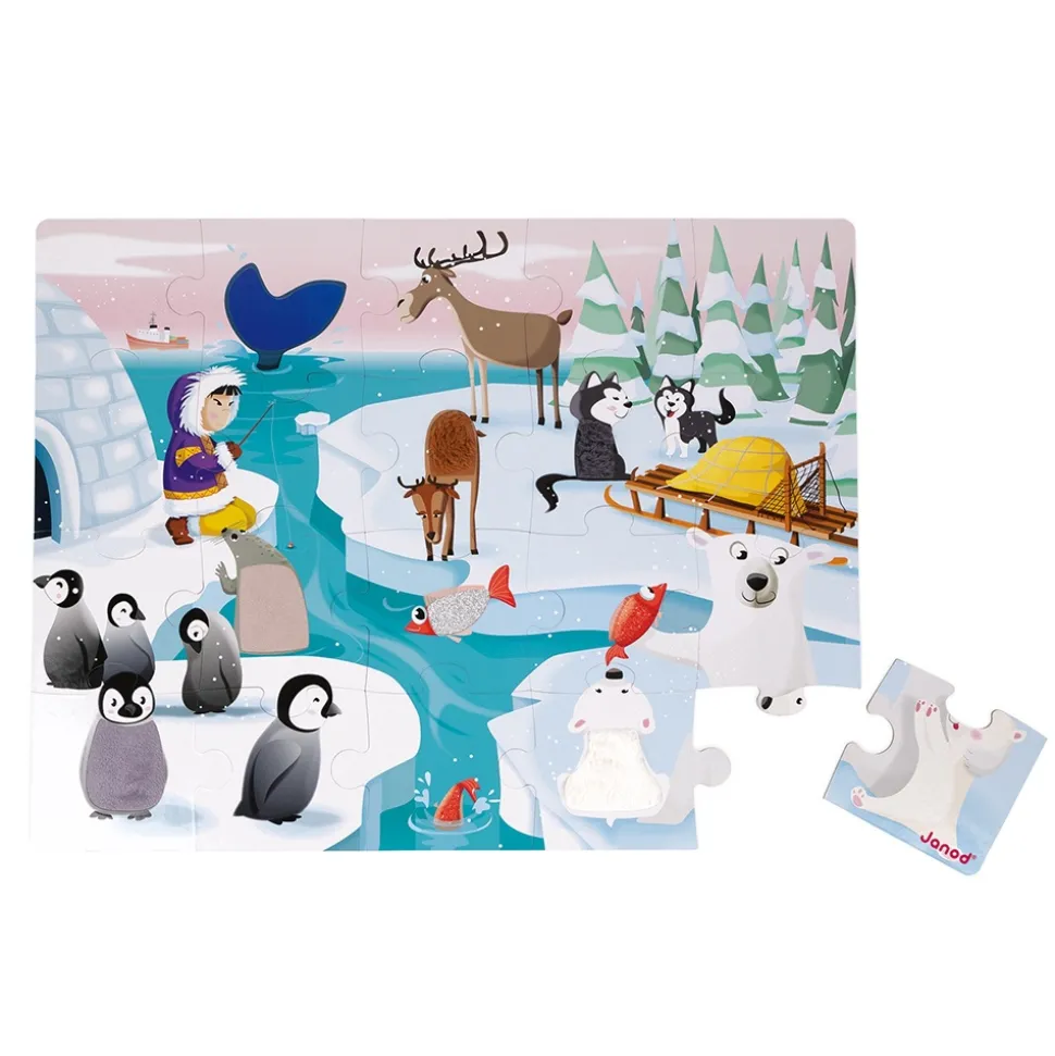 Puzzle enfant tactile la banquise 20 pièces