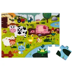 Puzzle enfant tactile les animaux de la ferme 20 pièces