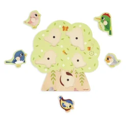Puzzle sonore en bois enfant 5 pièces oiseau