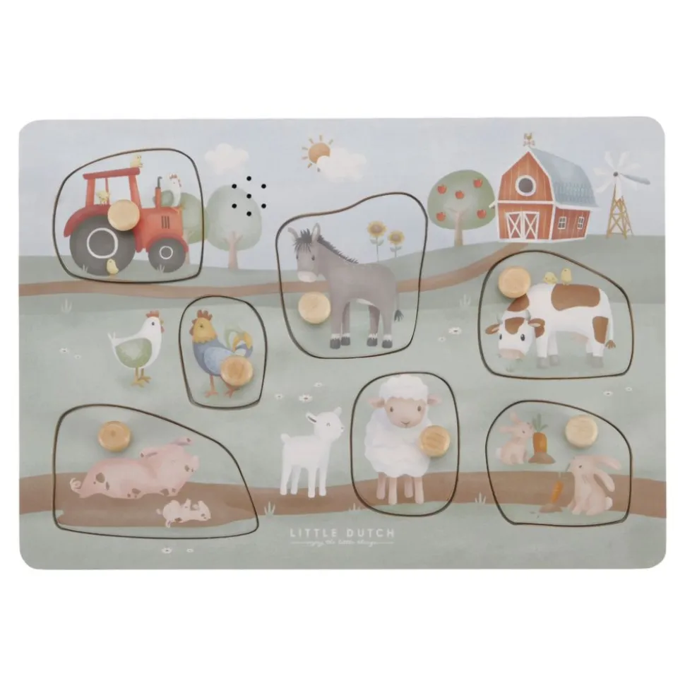 Puzzle sonore en bois fsc - little farm