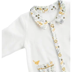 Pyjama bébé blanc 3 mois col motif végétal promenons nous