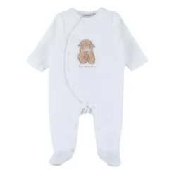 Pyjama bébé en velours blanc - fluffy 1 mois
