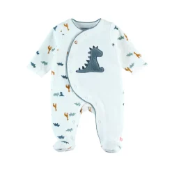 Pyjama bébé en velours dinosaure - 0 mois