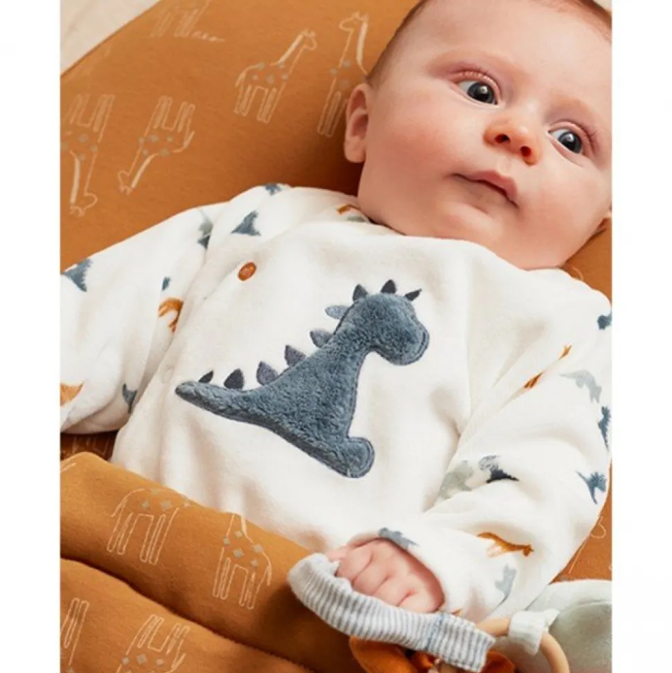 Pyjama bébé en velours dinosaure - 0 mois