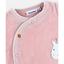 Pyjama bébé en velours girafe rose - 0 mois
