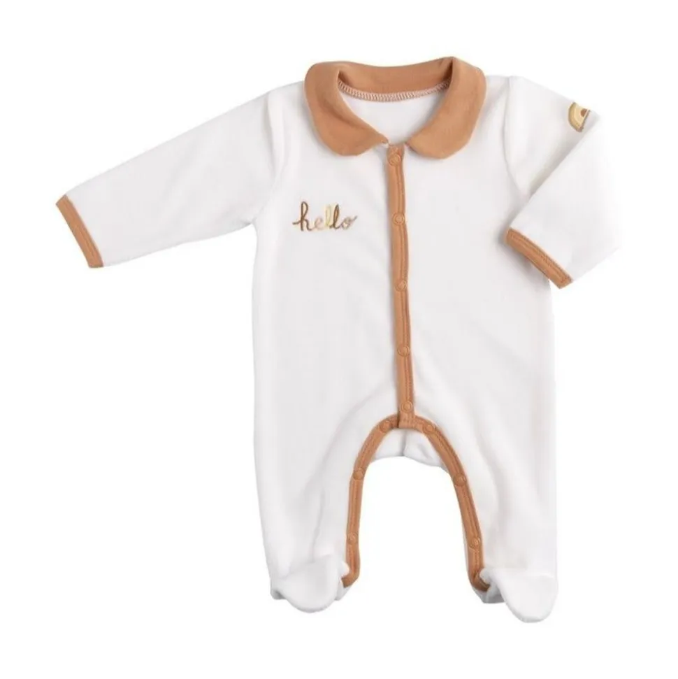 Pyjama bébé 1 mois avec col écru sunlight