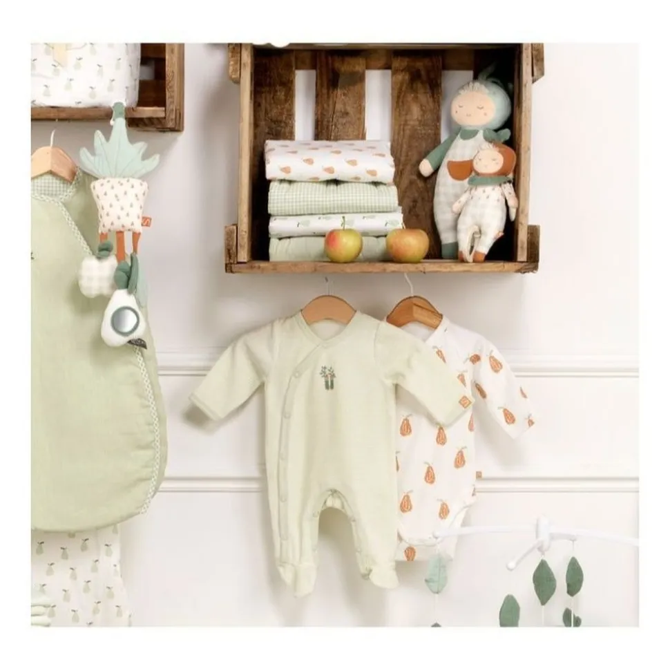 Pyjama bébé 3 mois rayures vertes botanica