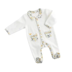 Pyjama bébé naissance col motif végétal promenons nous