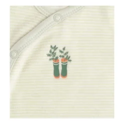 Pyjama bébé naissance rayures vertes botanica