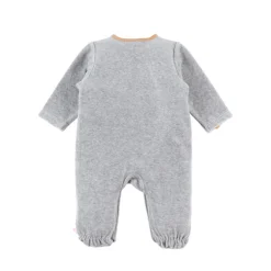 Pyjama bébé velours babou et kendi gris 12 mois