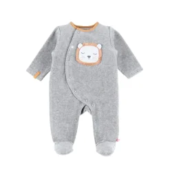 Pyjama bébé velours babou et kendi gris 12 mois