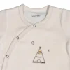 Pyjama bébé velours beige naissance timouki
