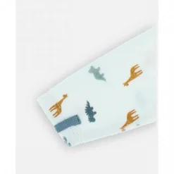 Pyjama bébé velours blanc dinosaures et girafes naissance