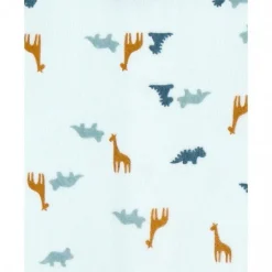 Pyjama bébé velours blanc dinosaures et girafes naissance