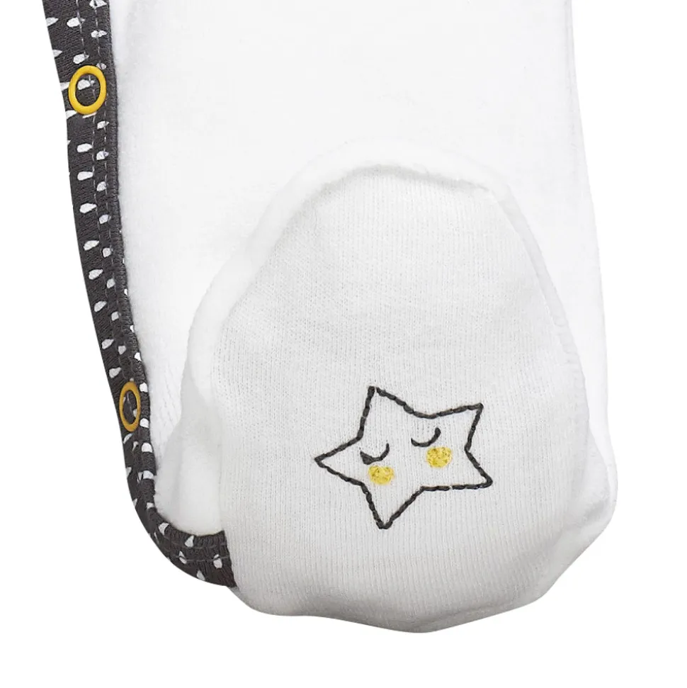 Pyjama bébé velours blanc/gris babyfan naissance