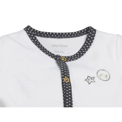 Pyjama bébé velours blanc/gris babyfan naissance