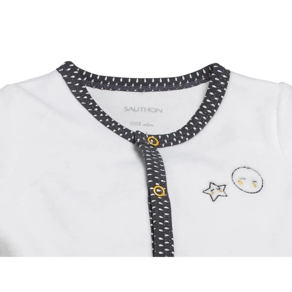 Pyjama bébé velours blanc/gris babyfan naissance