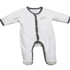 Pyjama bébé velours blanc/gris babyfan 1 mois
