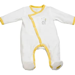 Pyjama bébé velours blanc/jaune babyfan 1 mois