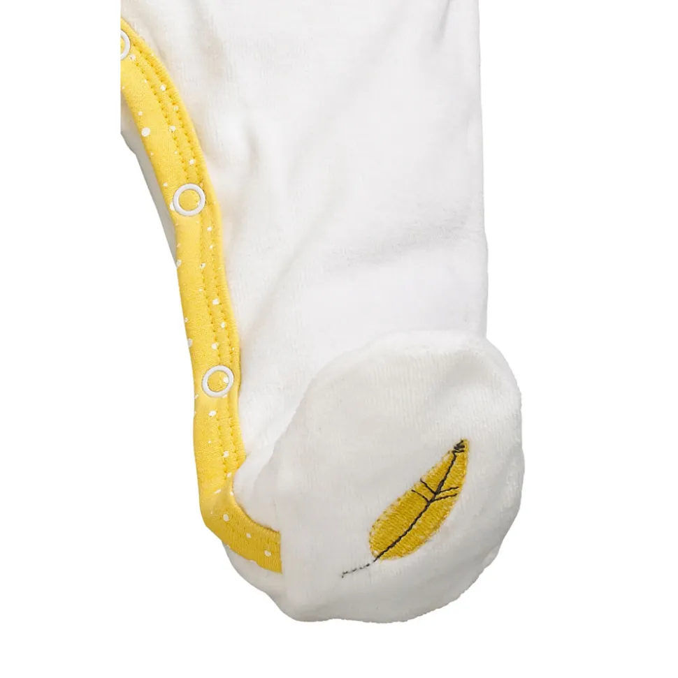 Pyjama bébé velours blanc/jaune babyfan naissance