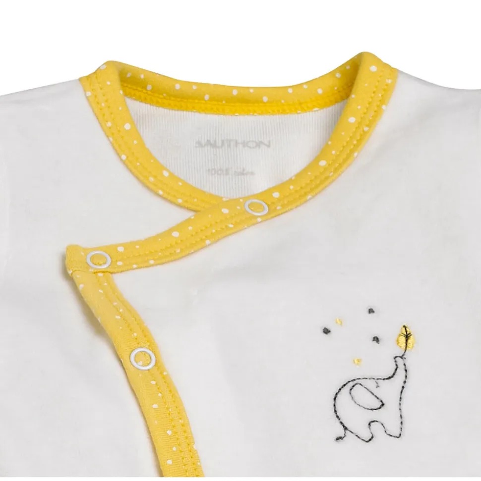 Pyjama bébé velours blanc/jaune babyfan naissance