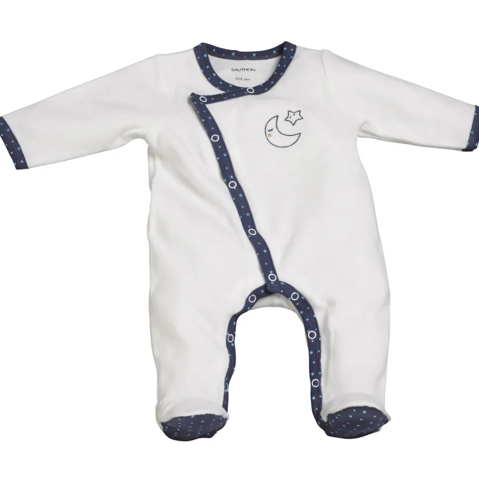 Pyjama bébé velours blanc merlin naissance