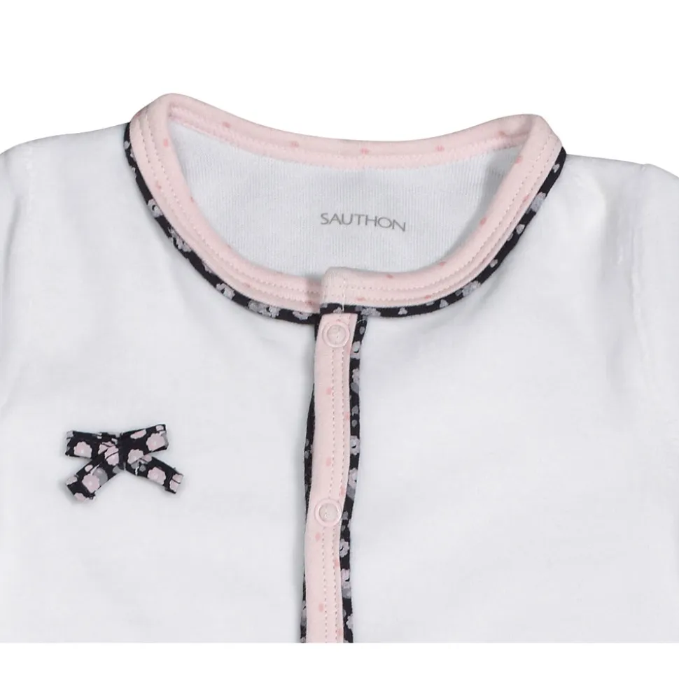 Pyjama bébé velours blanc miss fleur de lune 3 mois